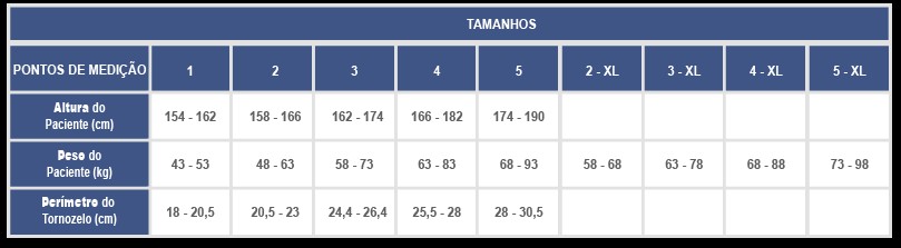 tamanhos meias de descanso